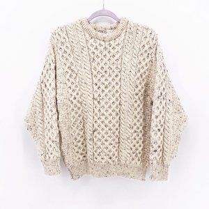 Crios Vintage Irish Wool Cable Knit Fisherman Sweater